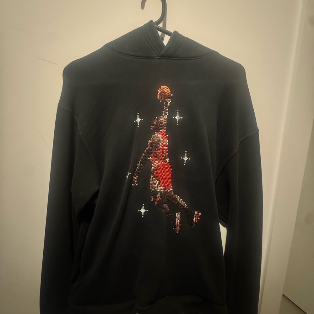 Jordan Black and Red Graphic Men's Sweater